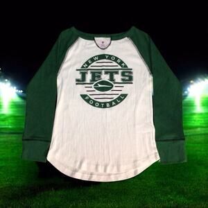 NFL Teens New York Jets Long Sleeve Shirt Team Apparel - Girls Size M 7/8